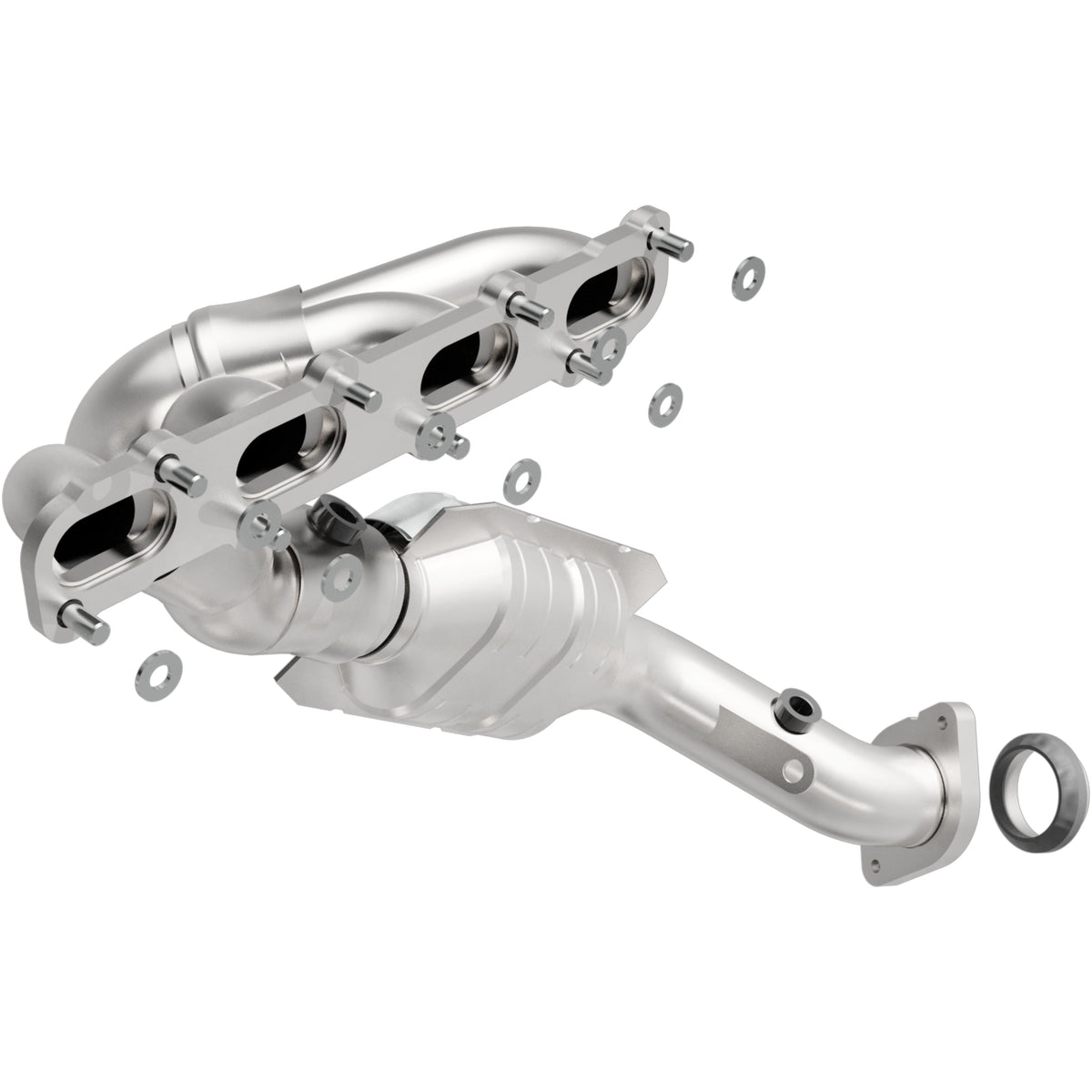 Catalytic Converter with Integrated Exhaust Manifold for HM Grade Federal / EPA Compliant Direct-Fit Manifold Catalytic