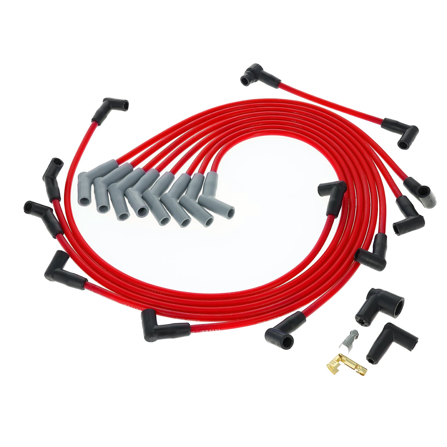 Spark Plug Wire Set Universal 8.2mm Silicone Thundervolt 40 ohm/ft Red 84258