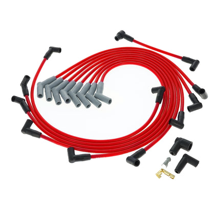 Spark Plug Wire Set Universal 8.2mm Silicone Thundervolt 40 ohm/ft Red 84258