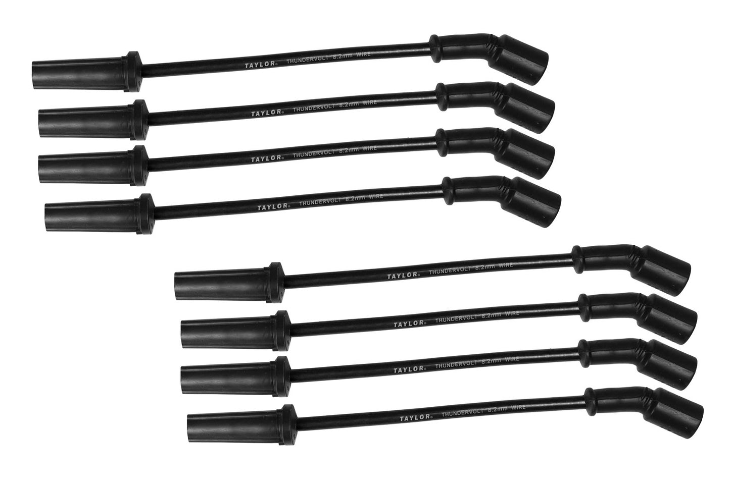 Spark Plug Wire Set Universal 8.2mm Silicone Thundervolt 40 ohm/ft Black 82005
