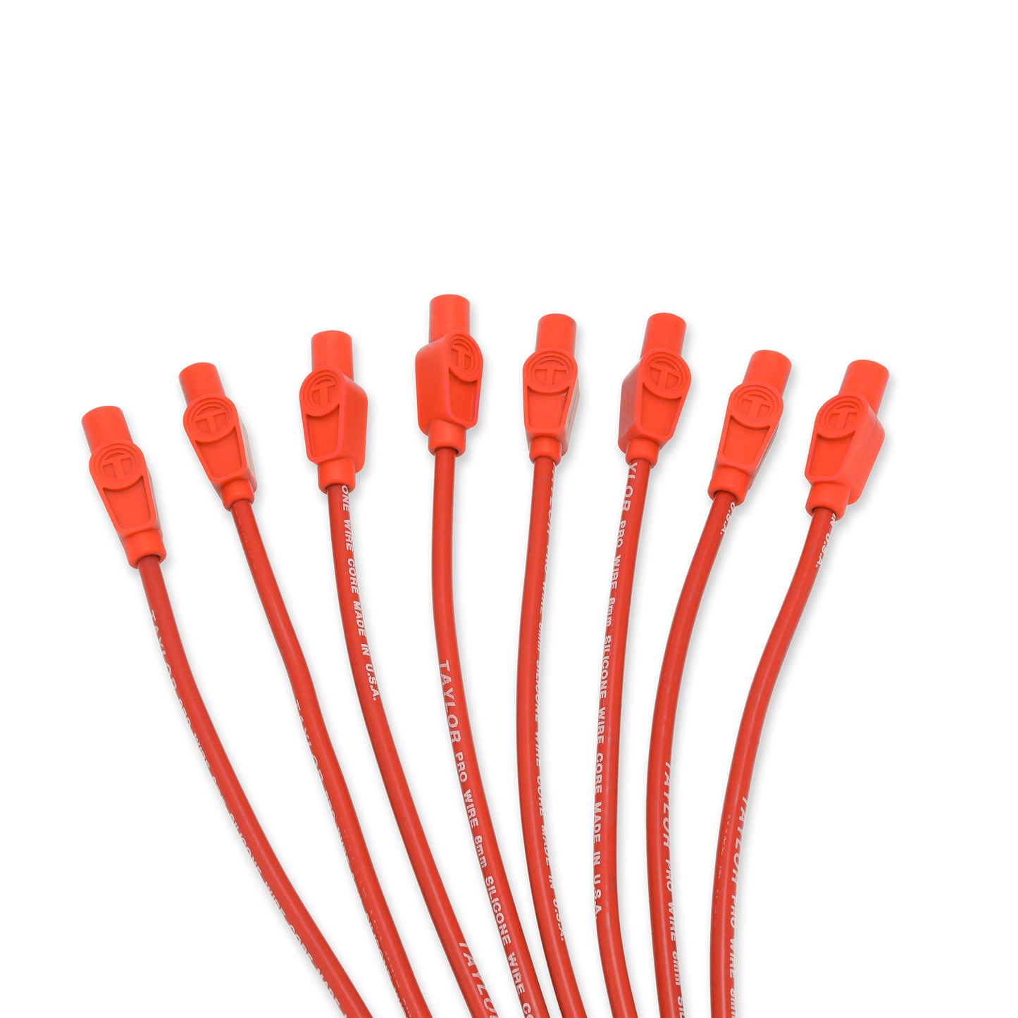 Spark Plug Wire Set Universal 8mm Silicone 180? 0 ohm/ft Prowire Solid Red 70254