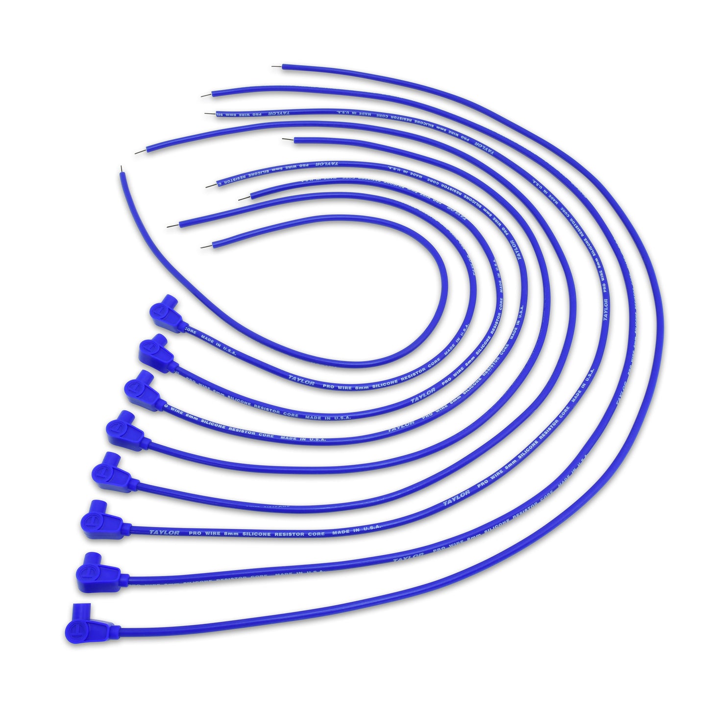 Spark Plug Wire Set Universal 8mm Silicone 90? 3500 ohm/ft Prowire Blue 70651