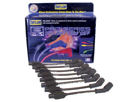 Spark Plug Wire Set Universal 8mm Silicone Spiro Pro 180? 350 ohm/ft Black 72061