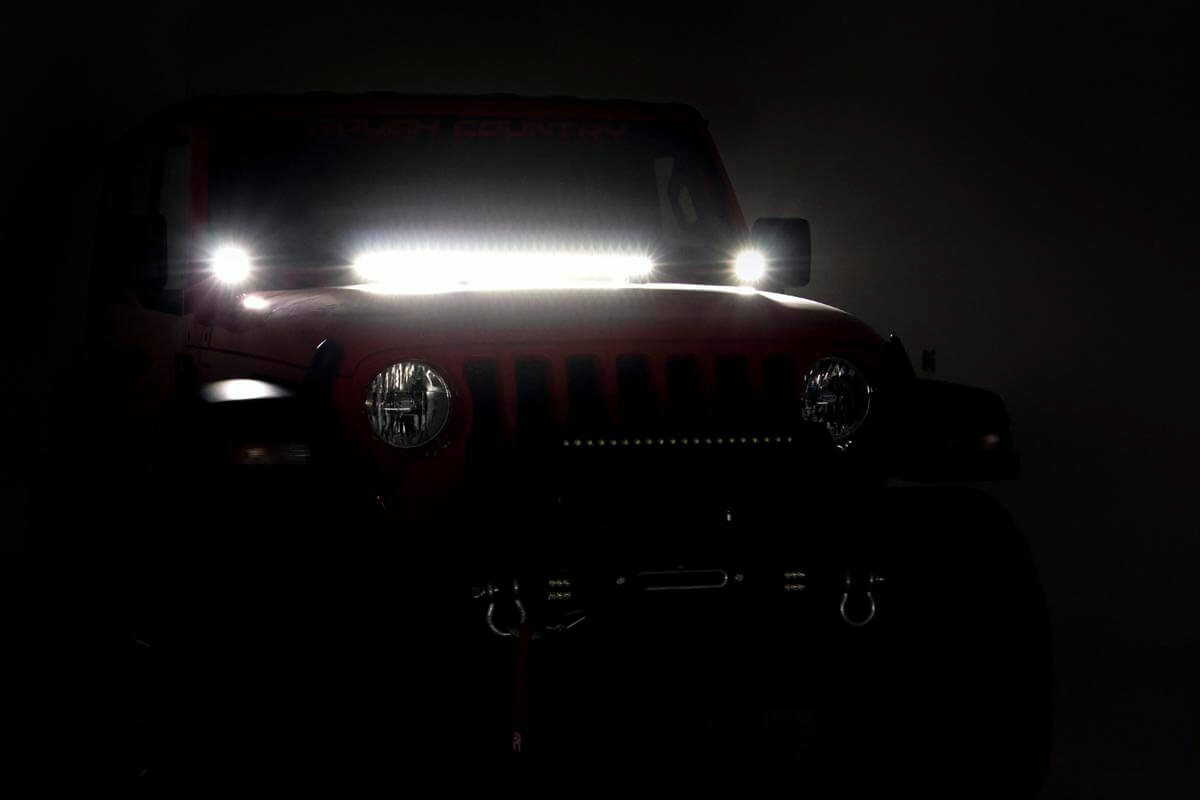 Fits Gladiator JT(18-24) LED Light Hinge Mount 2" Black Pair White DRL 70052DRL