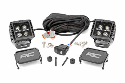 Fits Jeep Gladiator JT(18-24) LED Light Cowl Mount 2" Black Pair Amber DRL 70060