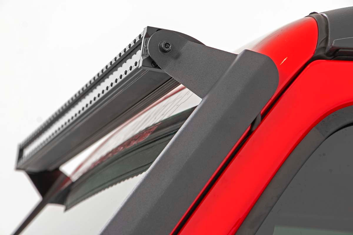 Fits Gladiator JT(18-24) LED Light Windshield 50" BLK Dual Row WHT DRL 70067