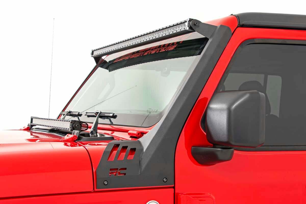 Fits Jeep Gladiator JT(18-24) LED Light Windshield Mount 50" BLK Dual Row 70069
