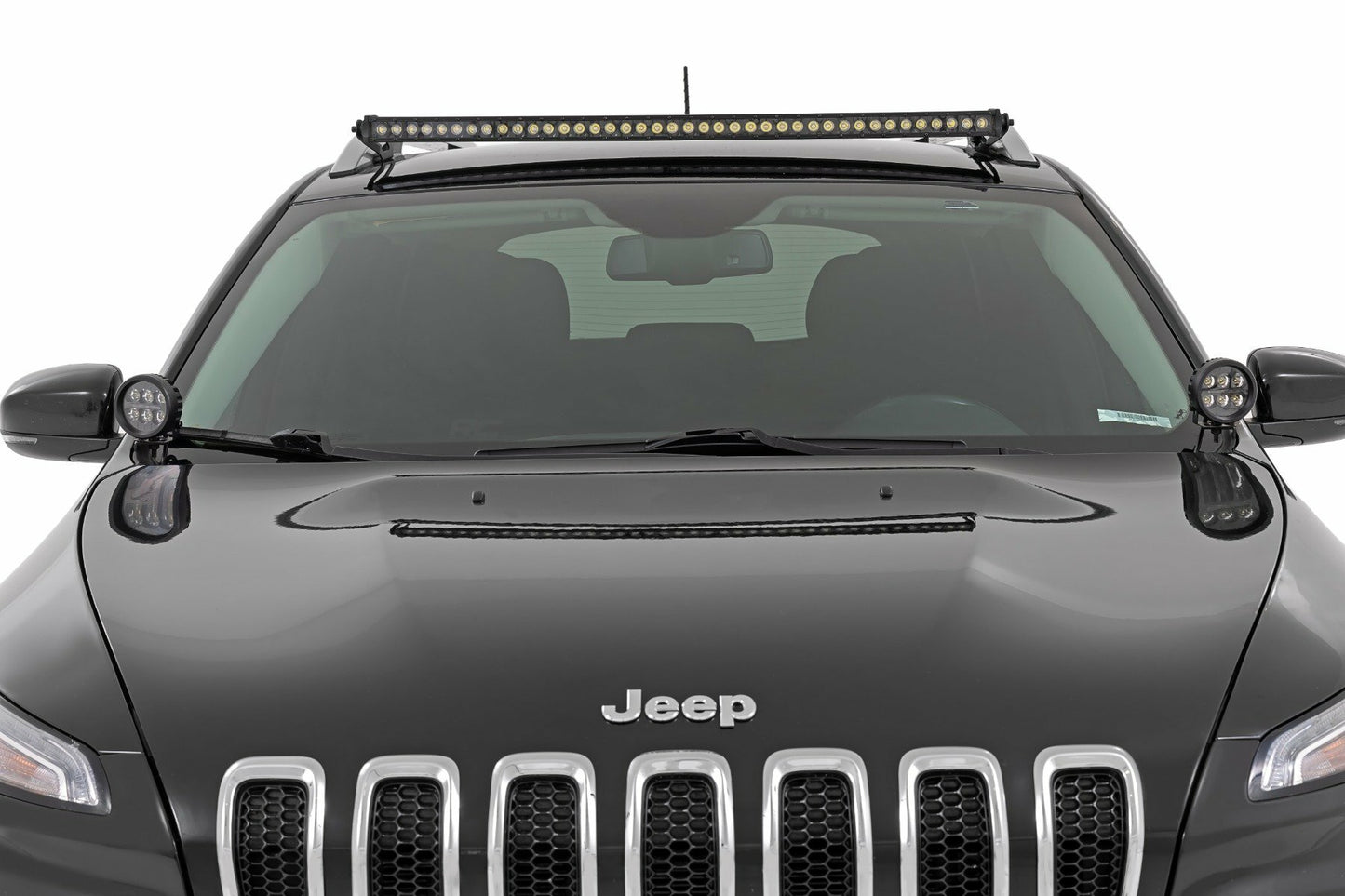 Fits Jeep Cherokee KL(14-21) LED Light Ditch Mount 2" Black Pair White DRL 70080