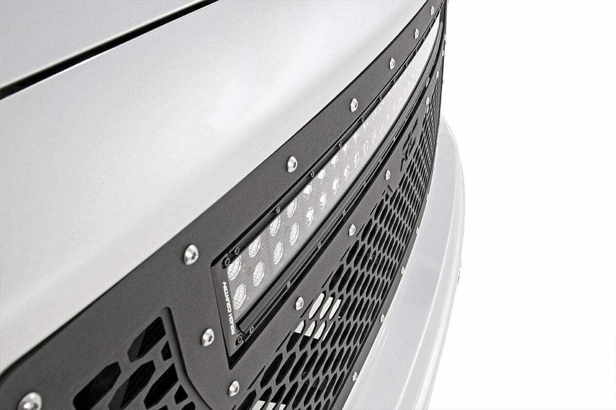 Fits GMC Sierra 1500 2&4WD (2014-2015) Mesh Grille 30" Dual Row LED Black 70190