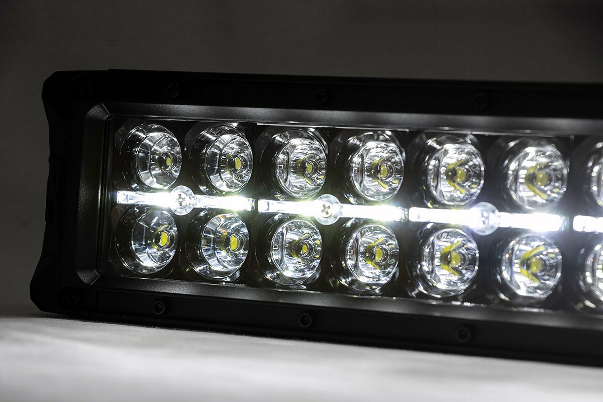 Fits Sierra 1500(14-15) Mesh Grille 30" Dual Row LED Black Amber DRL 70190BDA