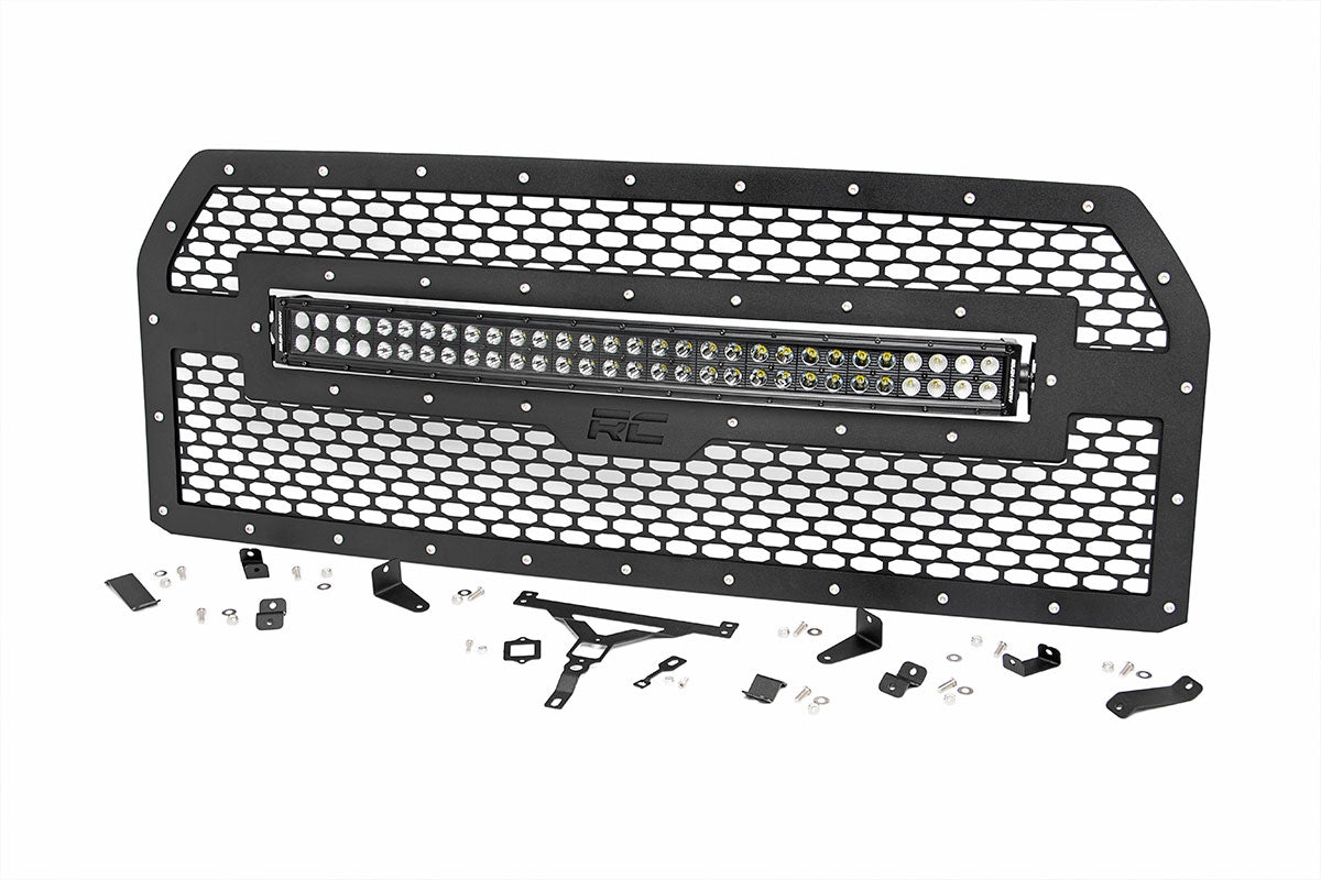 Fits Ford F-150 2WD/4WD (2015-2017) Mesh Grille; 30" Dual Row LED; Black; 70193