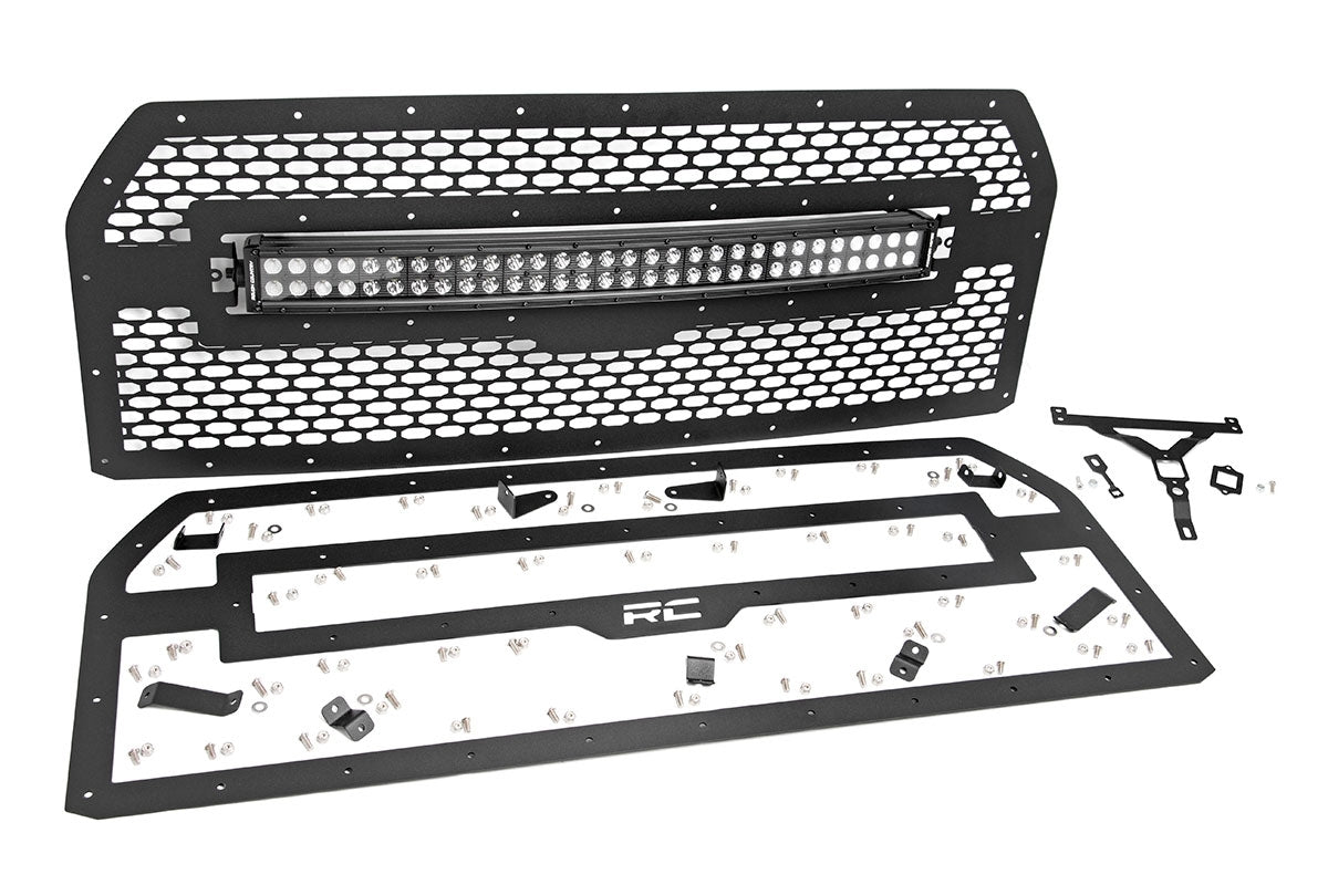 Fits Ford F-150 2WD/4WD (2015-2017) Mesh Grille; 30" Dual Row LED; Black; 70193
