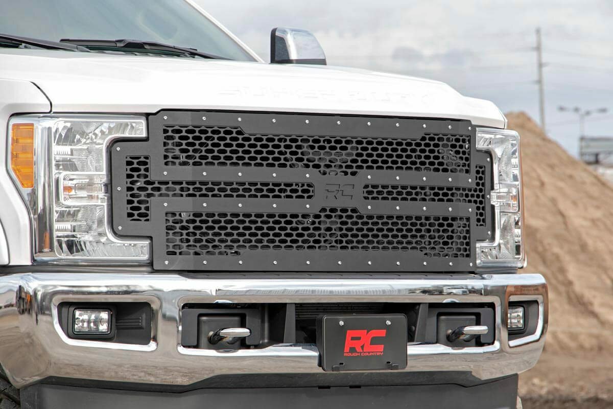 Fits Ford F-250/F-350 Super Duty 2WD/4WD (2017-2019) Mesh Grille; 70213