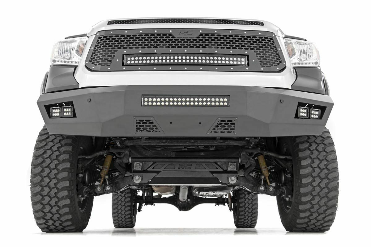 Fits Toyota Tundra (14-17) Mesh Grille; 30" Dual Row LED; Black; Amber DRL 70224