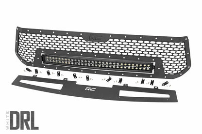 Fits Toyota Tundra (14-17) Mesh Grille; 30" Dual Row LED; Black; White DRL 70225