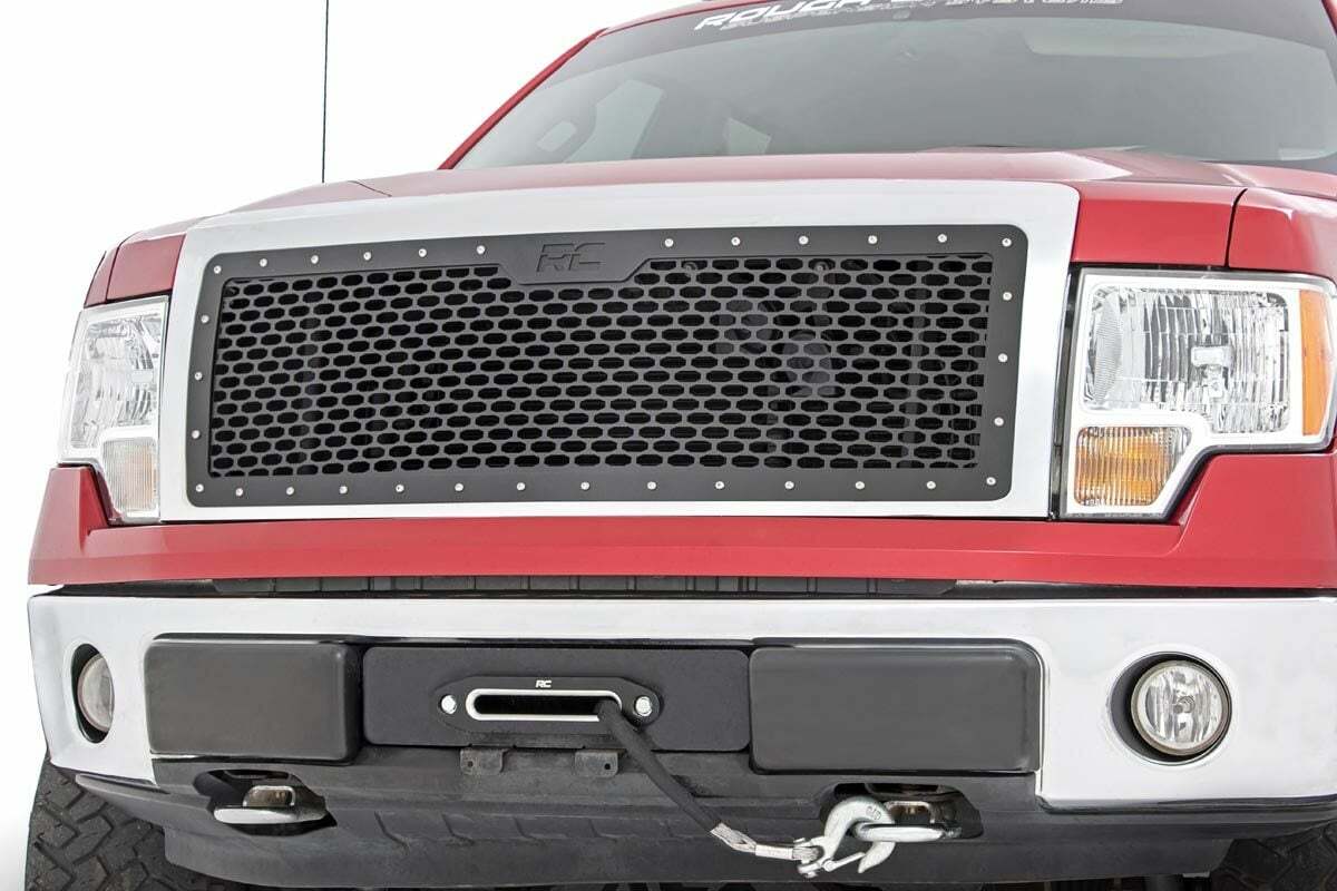 Fits Ford F-150 2WD/4WD (2009-2014) Mesh Grille; 70229