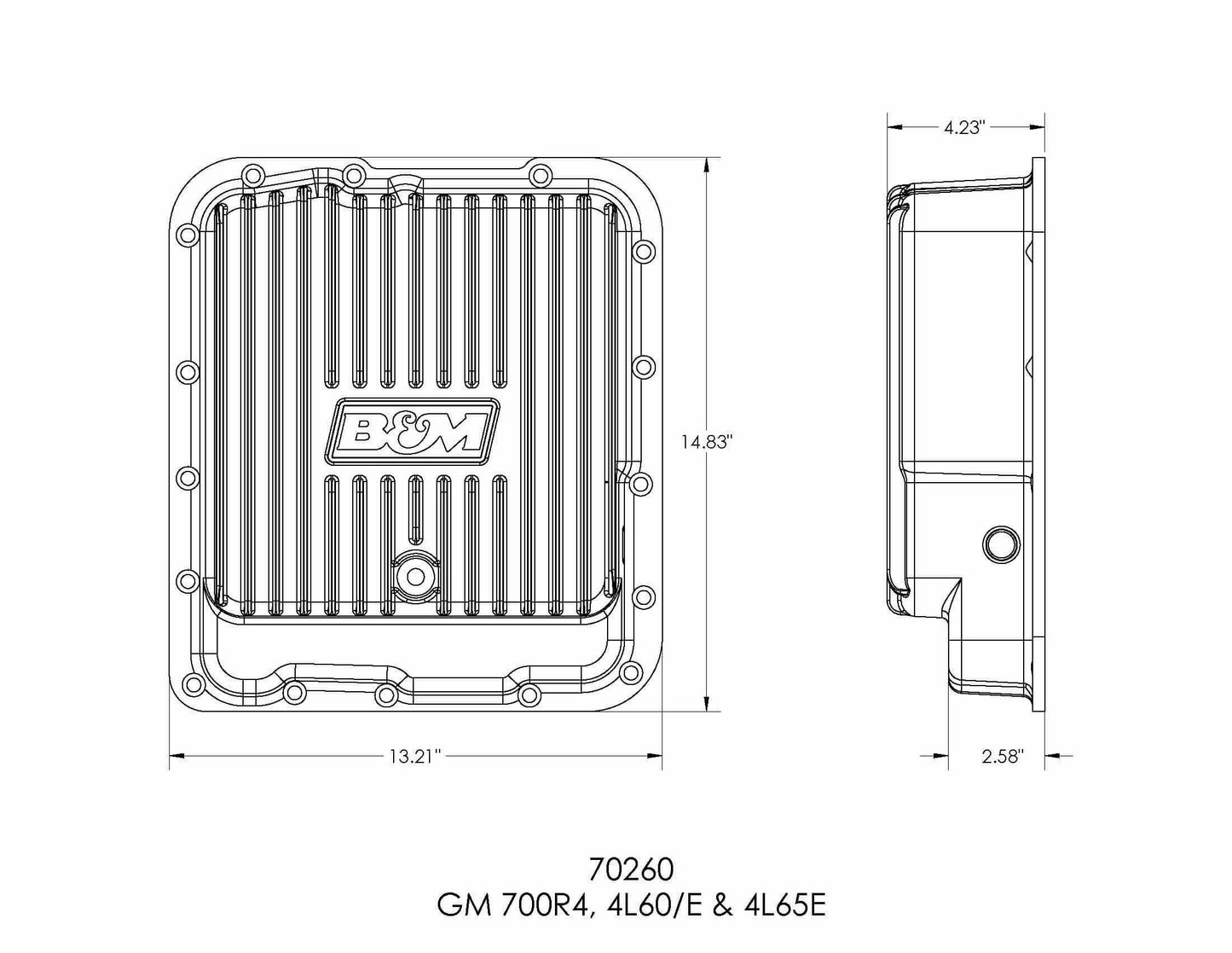 B&M Hi-Tek Deep Trans Pan for GM TH700R4, 4L60,4L60E & 4L65E Transmissions-70260