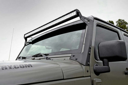 Fits Jeep Wrangler JK (07-18) LED Light Mounts; Upper Windshield; 50"; 70504