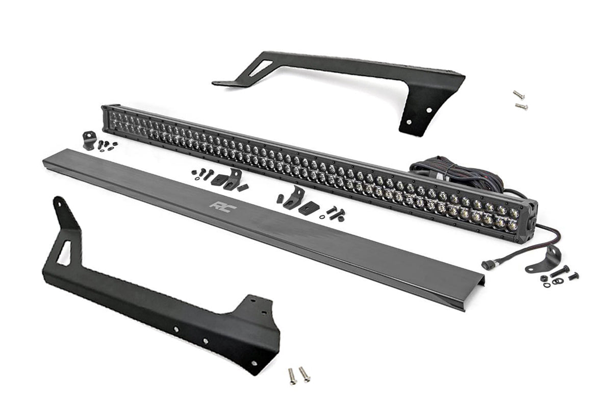 Fits Wrangler JK(07-18) LED Light Windshield Mnt 50" Black Dual Row 70504BLDRLA