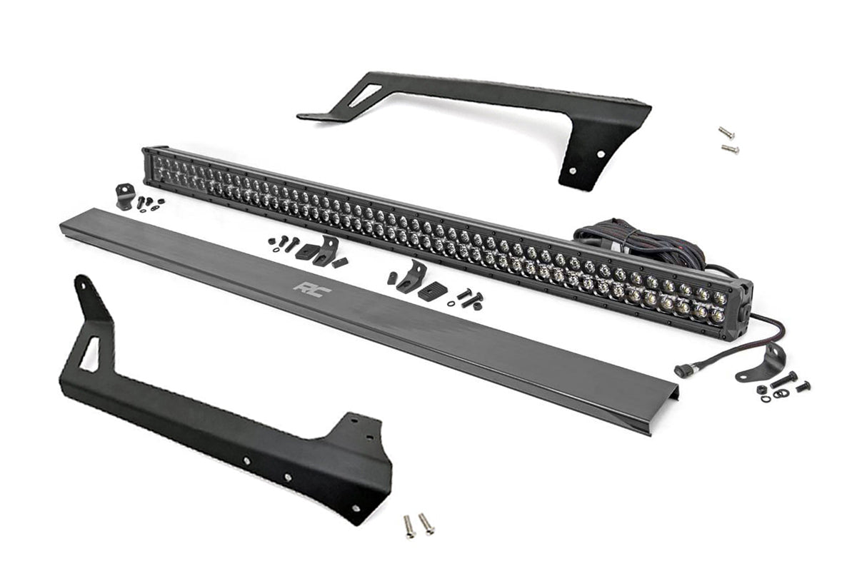 Fits Wrangler JK(07-18) LED Light Windshield Mnt 50" Black Dual Row 70504BLDRLA