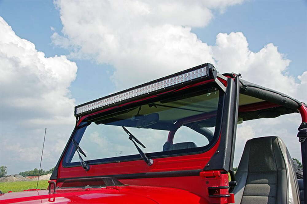 Fits Jeep Wrangler YJ(87-95) LED Light Mount Upper Windshield 50" Straight 70508