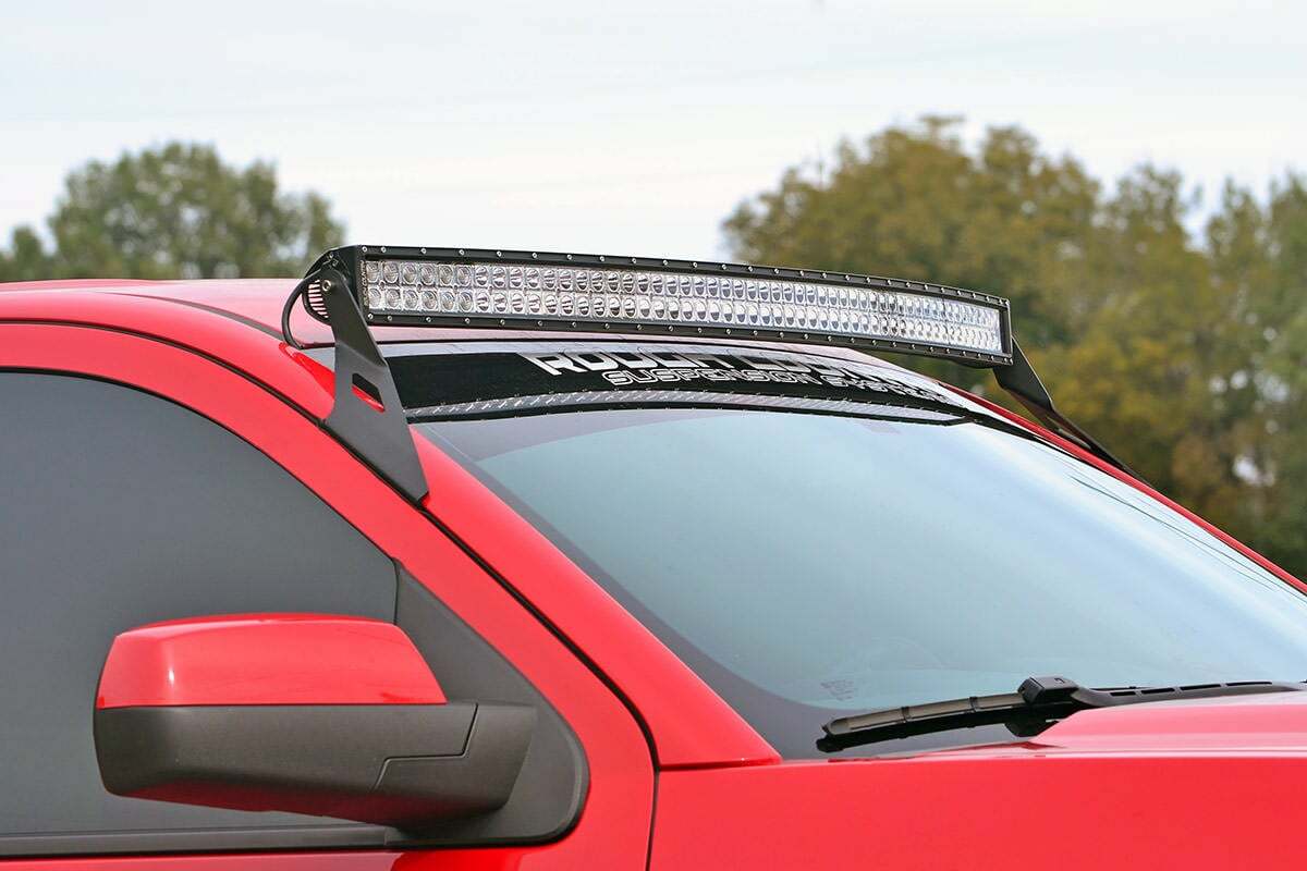Fits Chevy 2500HD (15-19) LED Light Mount Upper Windshield 54" Curved 70514A