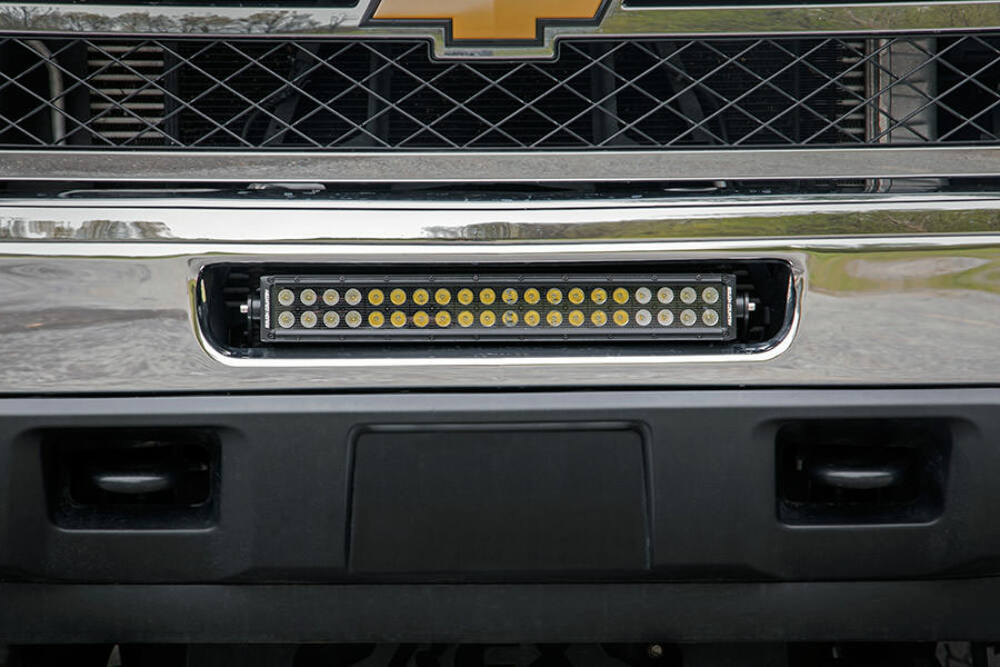 Fits Chevy Silverado 2500 HD 4WD (2011-2014) LED Light Mount; Bumper; 20"; 70522