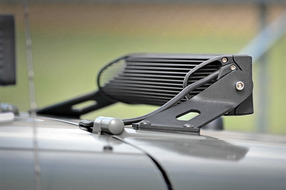 Fits Jeep Wrangler JK (07-18) LED Light Mount; Hood; 20"; 70533