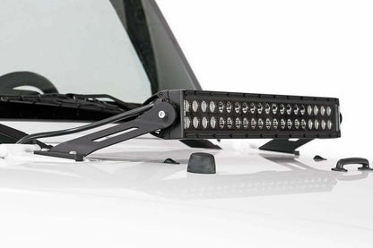 Fits Jeep Wrangler JK (07-18) LED Light Mount; Hood; 20"; 70533