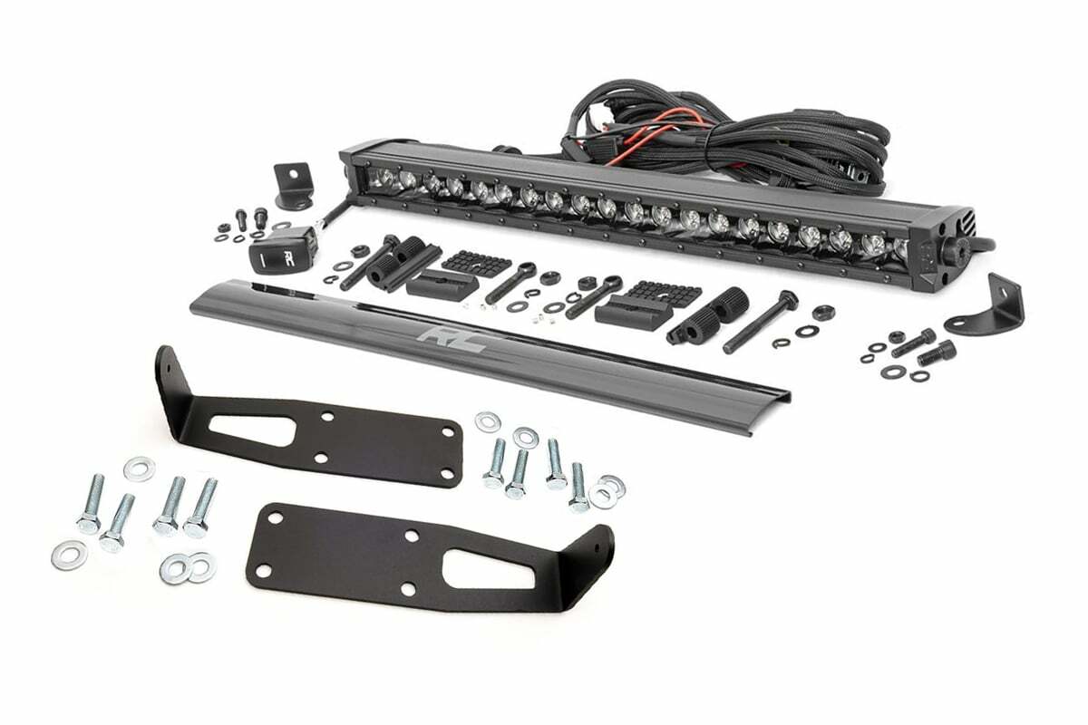 Fits Ram 2500 (10-18) LED Light Bumper Mount 20" Black Single Row DRL 70568BLDRL