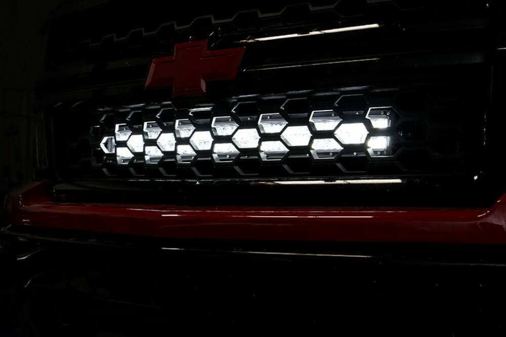 Fits Silverado 1500(14-15) LED Light Behind Grille Mount 30" Black 70624