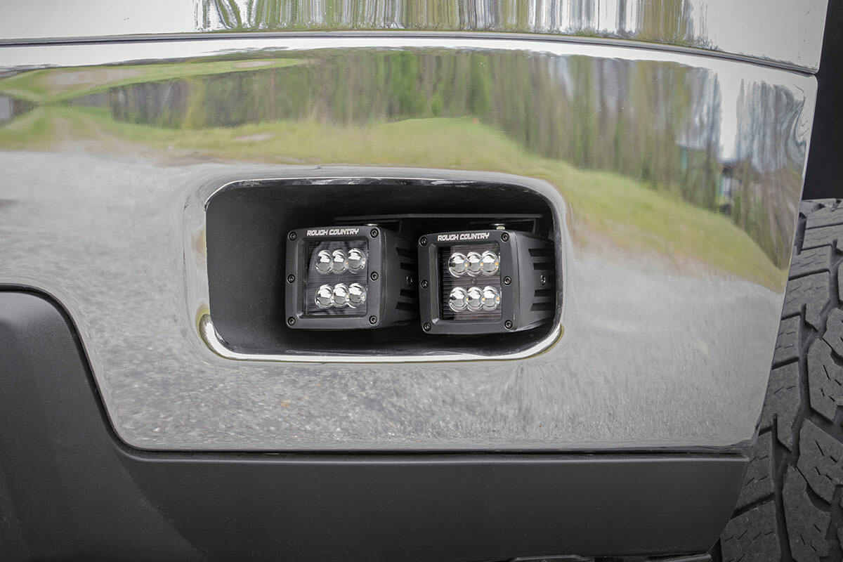 Fits Silverado 2500 HD (11-14) LED Light Fog Mount Dual 2" Black Pair 70628