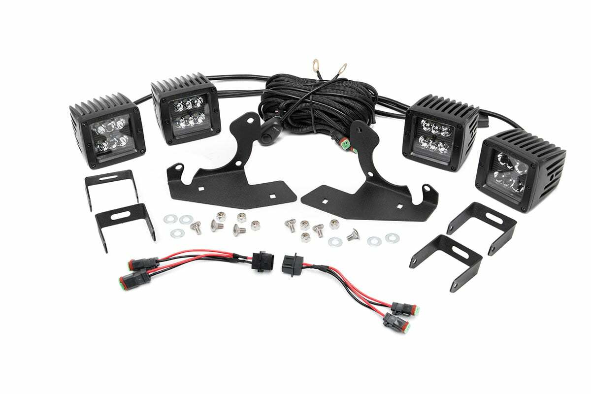 Fits Silverado 2500 HD (11-14) LED Light Fog Mount Dual 2" Black Pair 70628