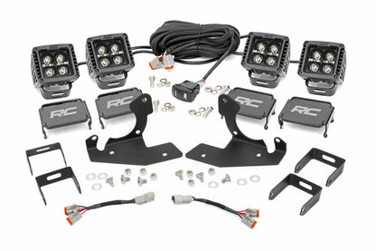 Fits Silverado 2500 HD(11-14) LED Light Fog Mount 2" Black Pair 70628DRLA