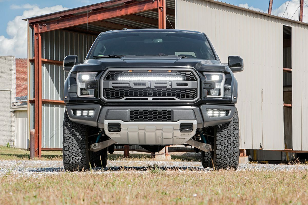 Fits Ford Raptor(17-20) LED Light Fog Mount Triple 2" Black Pair DRL 70700DRL