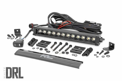 12 Inch Black Series LED Light Bar; Single Row; Cool White DRL 70712BLDRL