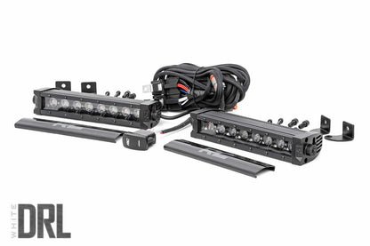 8 Inch Black Series LED Light Bar; Single Row; Cool White DRL; Pair 70728BLDRL