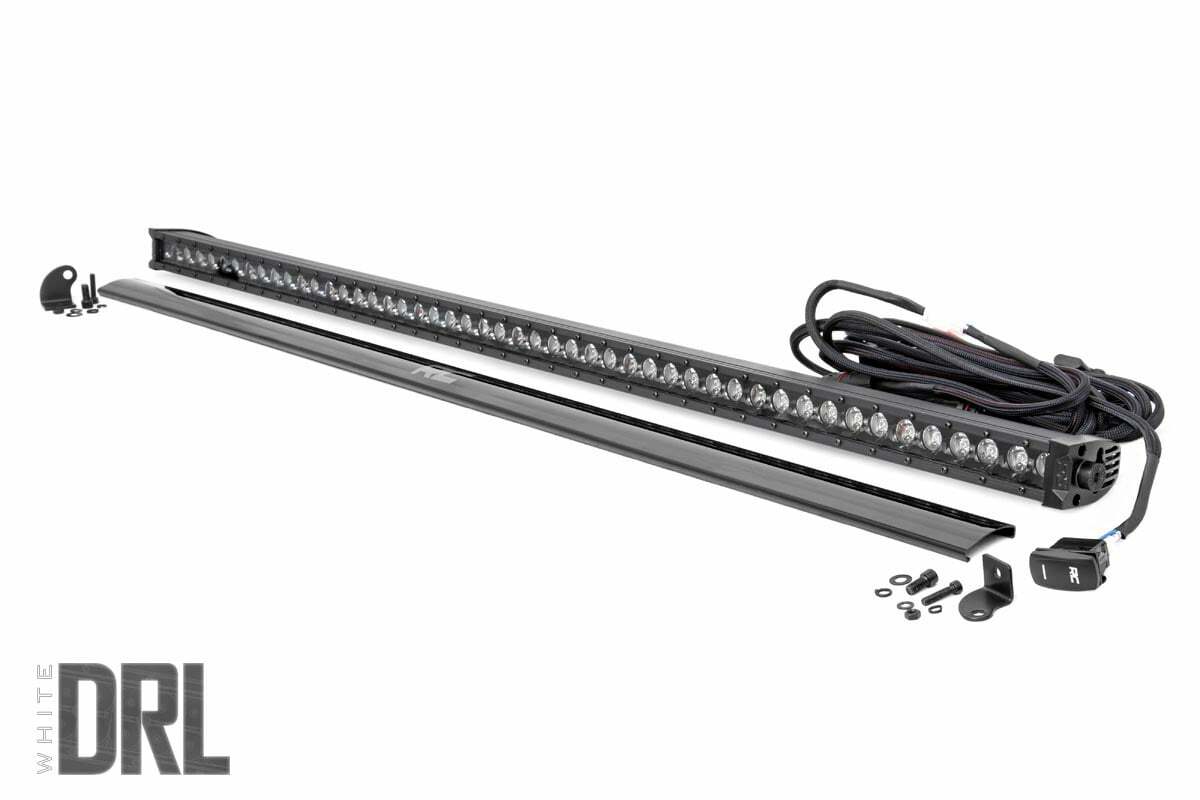 50 Inch Black Series LED Light Bar; Single Row; Cool White DRL 70750BLDRL