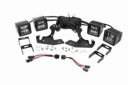 Fits Silverado 1500/2500HD/3500HD LED Light Fog Mount Dual 2" Black Pairs 70762