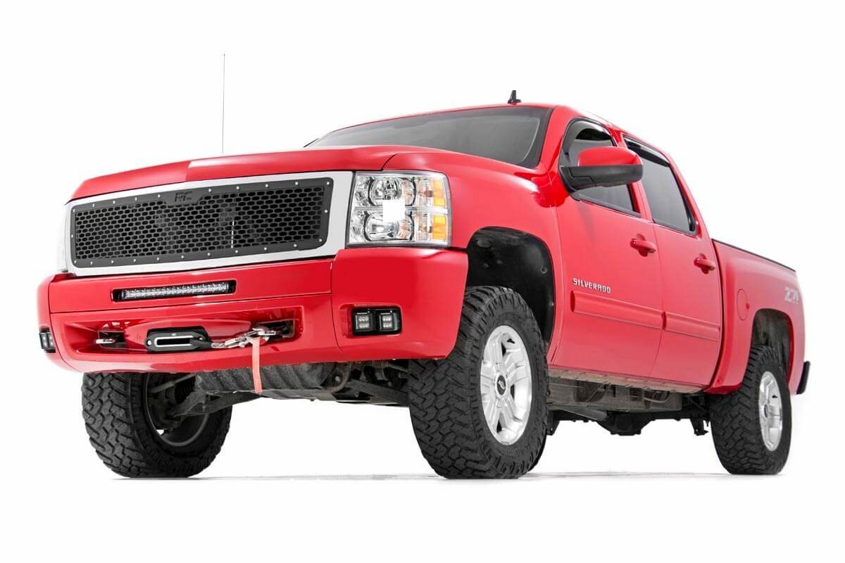 Fits Silverado 1500/2500HD/3500HD LED Light Fog 2" Black Pairs x2 DRL 70762DRL