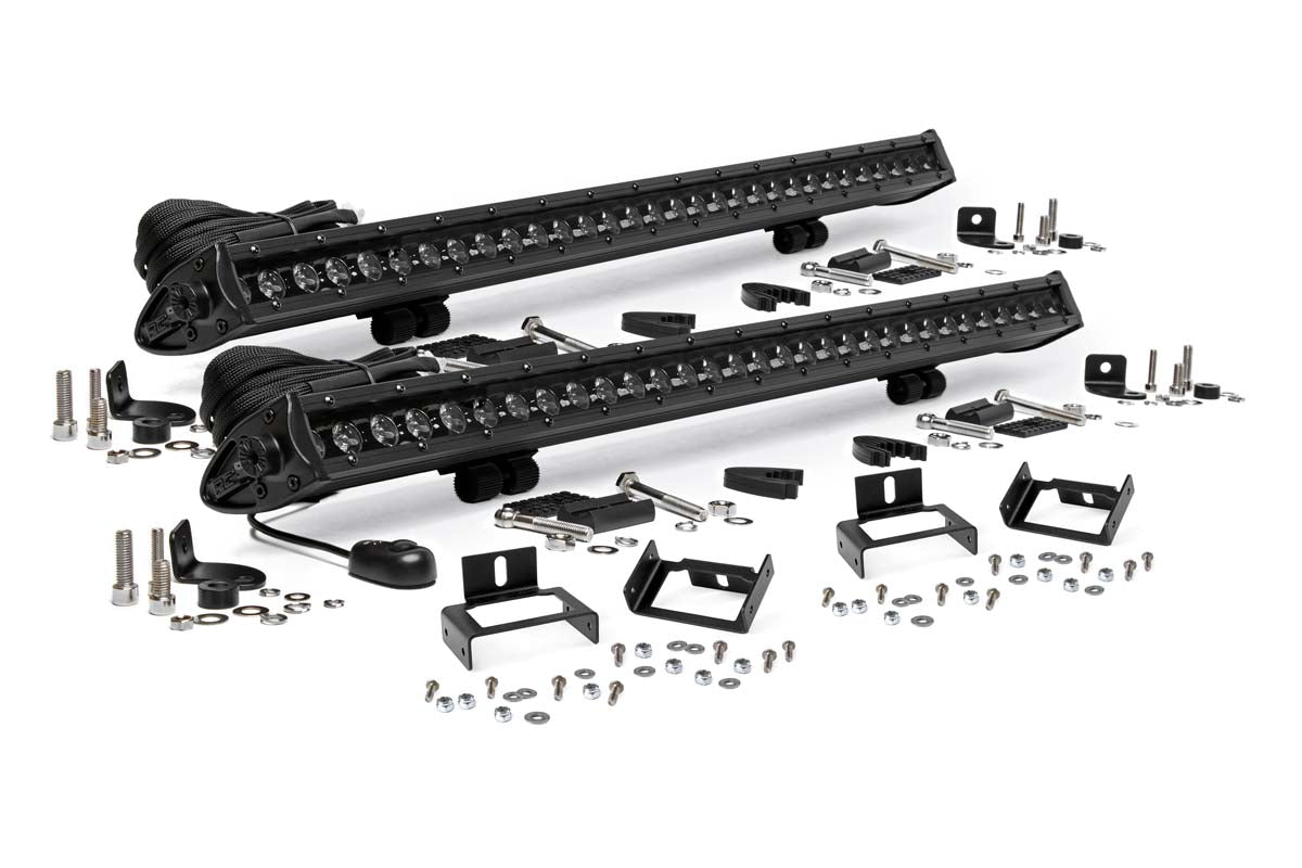 Fits Ford F-250 SD(11-16) LED Light Grill Mount 30" Black Single Row Pair 70771