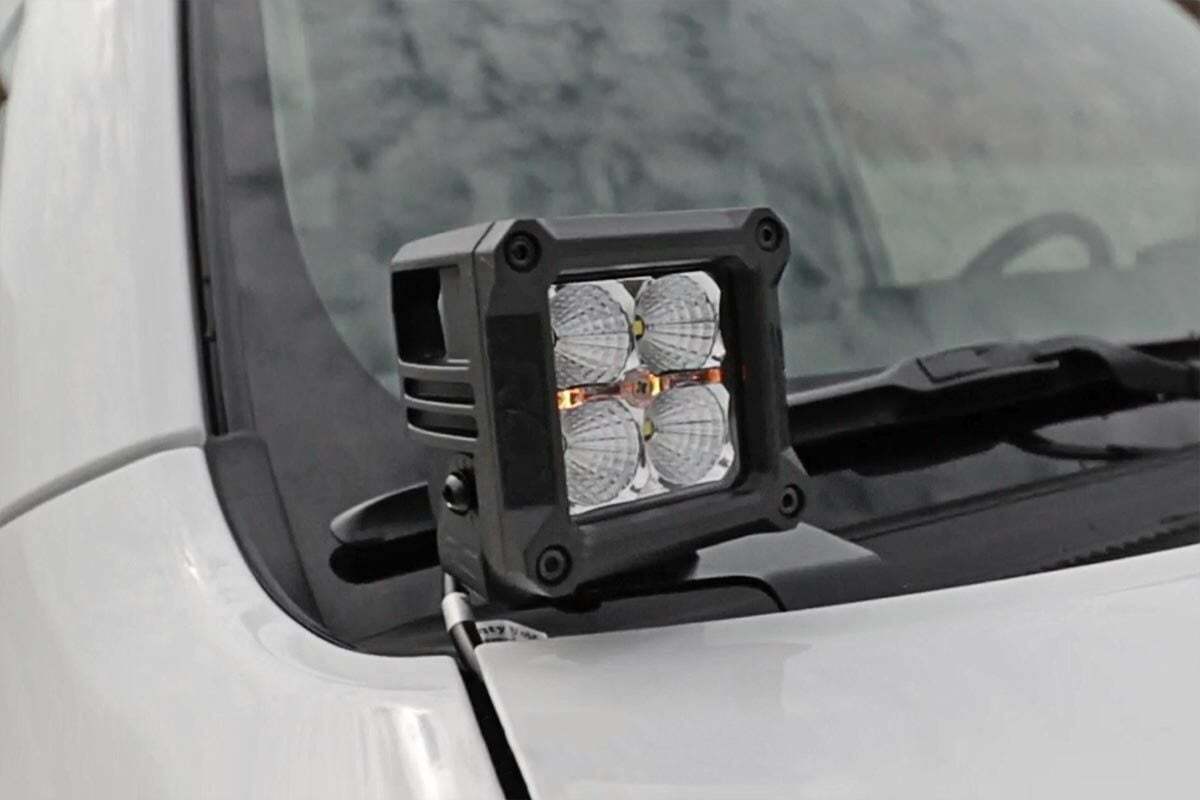 Fits Toyota 4Runner(10-24) LED Light Ditch Mount 2" Black Pair White DRL 70797
