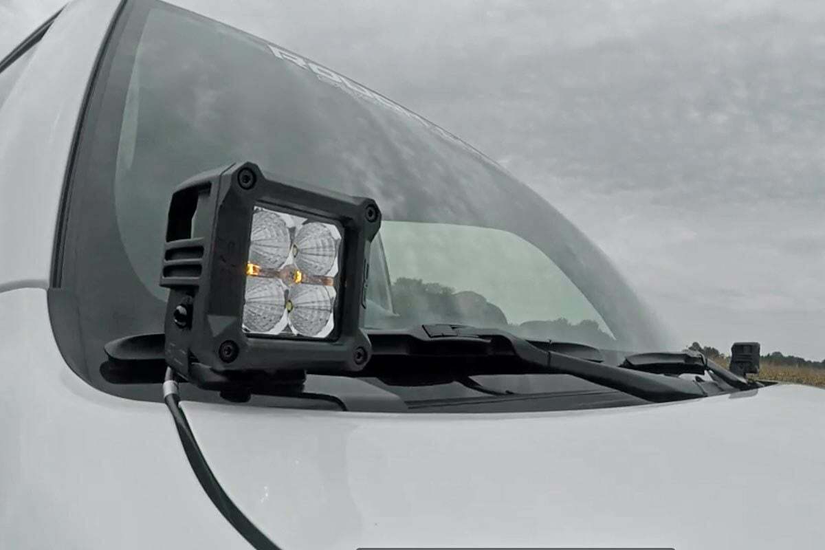 Fits Toyota 4Runner(10-24) LED Light Ditch Mount 2" Black Pair White DRL 70797