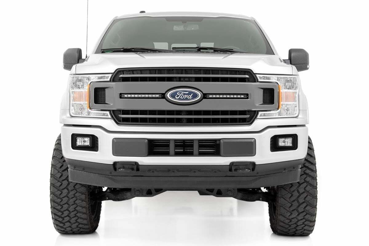 Fits Ford F-150 (18-20) LED Light Kit Grille Mount 10" Black Slimline Pair 70808