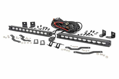 Fits Ford F-150 (18-20) LED Light Kit Grille Mount 10" Black Slimline Pair 70808