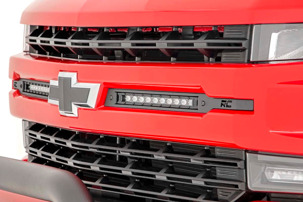 Fits Silverado 1500(19-22) LED Light Grille Mount 10" Chrome Slimline Pair 70818