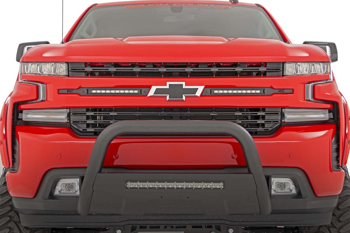 Fits Silverado 1500(19-22) LED Light Grille Mount 10" Chrome Slimline Pair 70818
