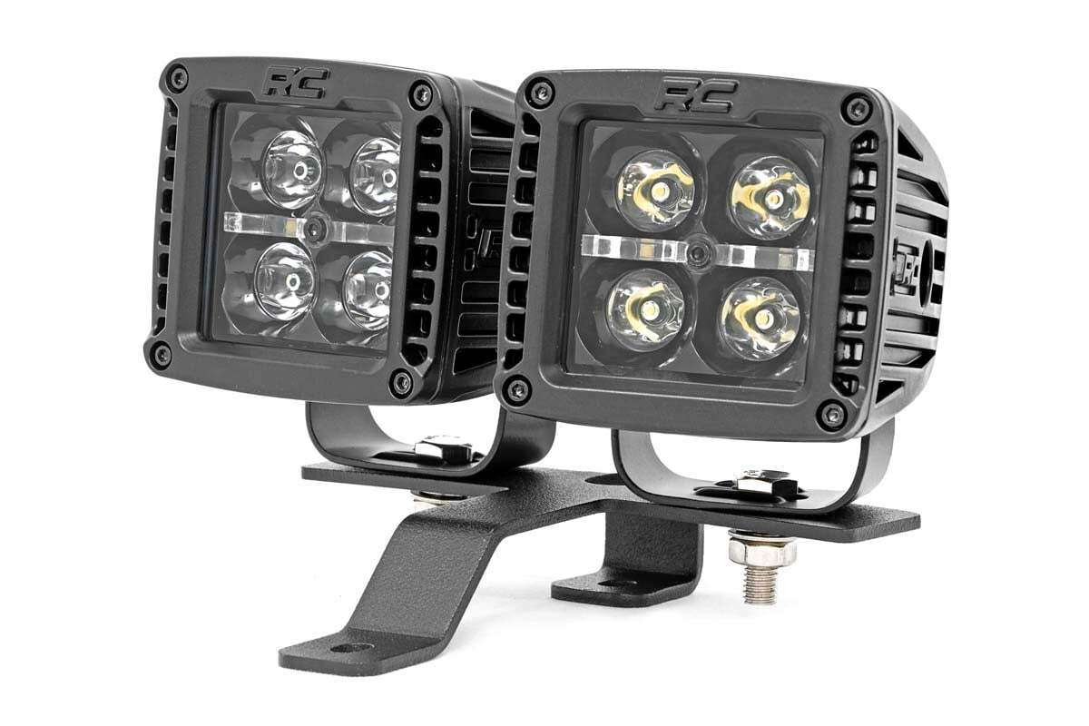 Fits Jeep Gladiator JT(18-24) LED Light Quad Cowl Mount 2" Black White DRL 70824