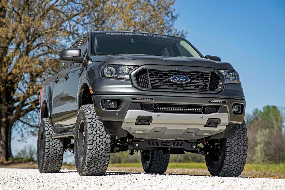 Fits Ford Ranger (19-23) LED Light Kit Bumper Mount 6" Black Slimline Pair 70829