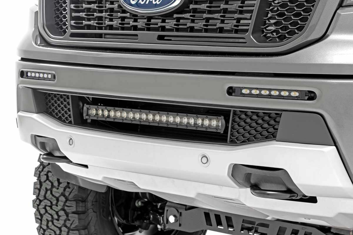 Fits Ford Ranger (19-23) LED Light Kit Bumper Mount 6" Black Slimline Pair 70829